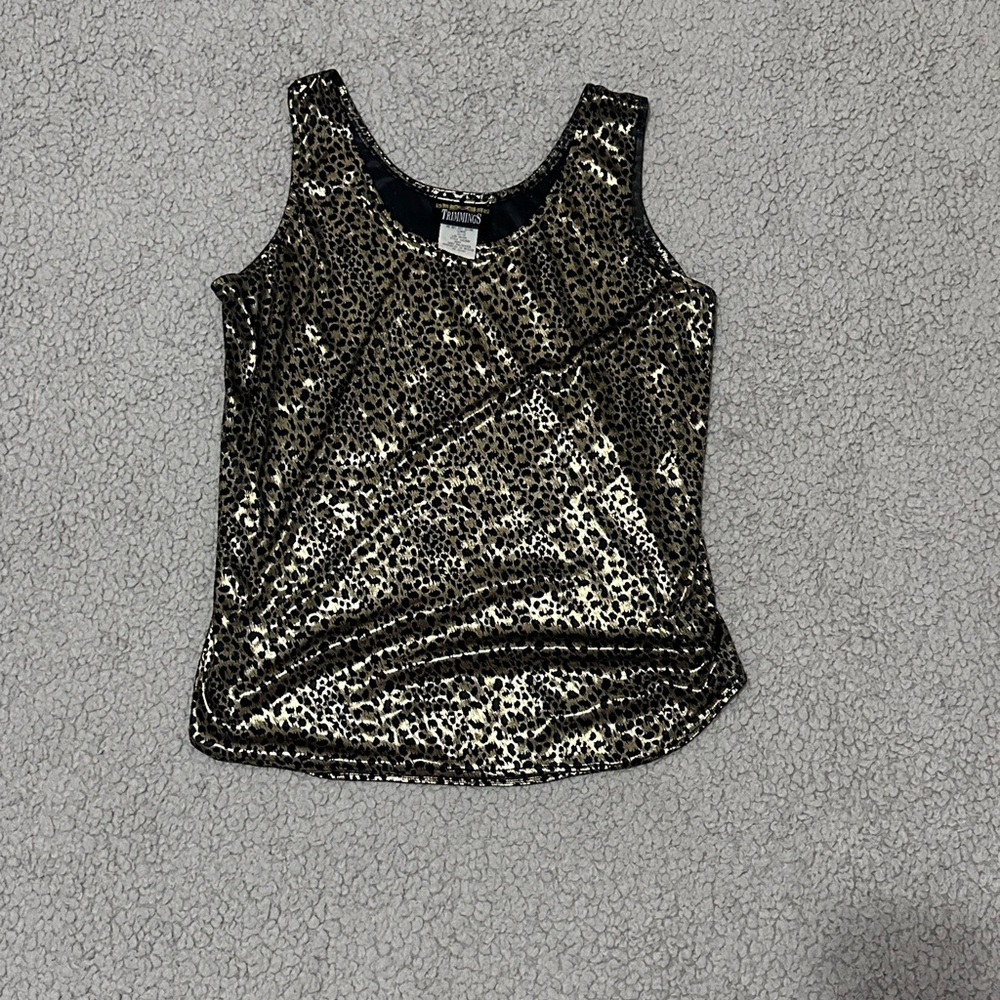Chic Metallic Leopard Print Tank Top